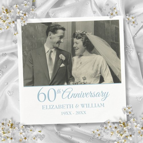 60th Diamond Anniversary Wedding Photo Napkins