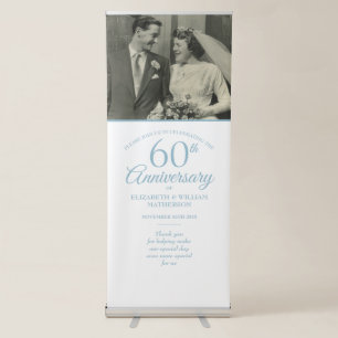 60th Diamond Anniversary Wedding Photo Welcome Retractable Banner