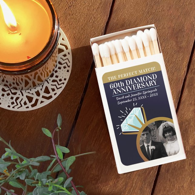 60th diamond ring wedding anniversary photo matchboxes (Creator Uploaded)
