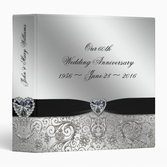 60th Diamond Wedding Anniversary 1.5" Binder (Front/Spine)