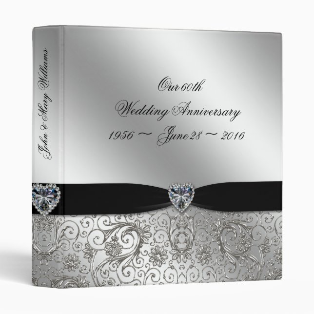 60th Diamond Wedding Anniversary 1" Binder (Front/Spine)