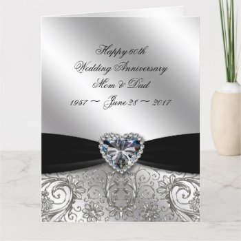 60th Diamond Wedding Anniversary 8.5 X 11 Card by CreativeCardDesign at Zazzle