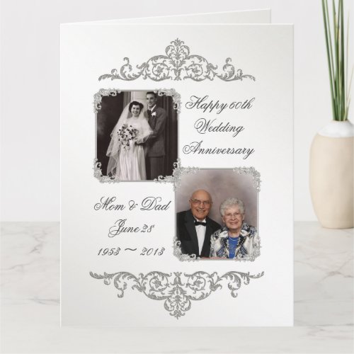60th Diamond Wedding Anniversary 85 x 11 Photo Card
