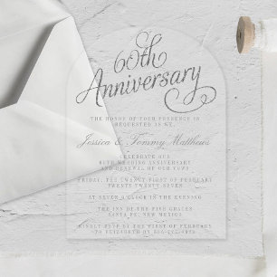 60th Diamond Wedding Anniversary Acrylic Invitations