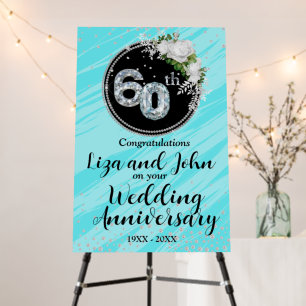 60th Diamond Wedding Anniversary Acrylic Sign