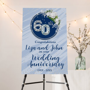 60th Diamond Wedding Anniversary Acrylic Sign