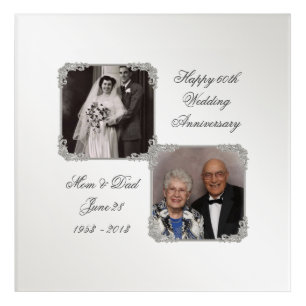 60th Diamond Wedding Anniversary Acrylic Wall Art
