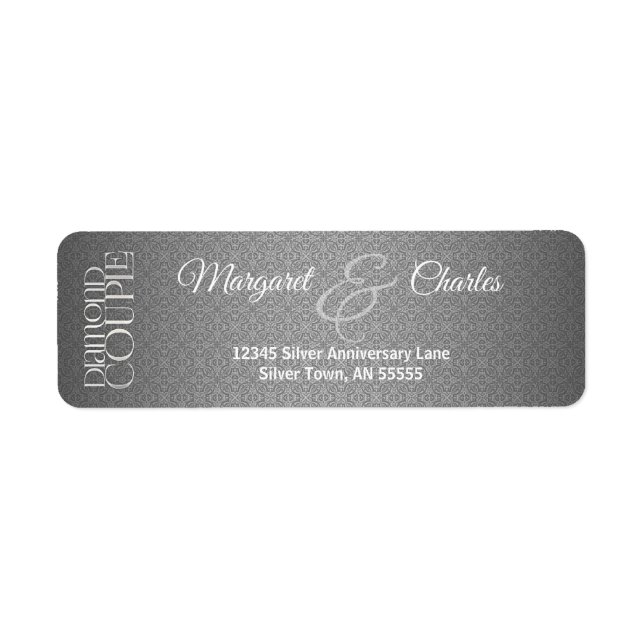 60th Diamond Wedding Anniversary Address Label (Front)