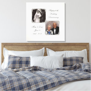 60th Diamond Wedding Anniversary Canvas Print