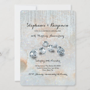 60th Diamond Wedding Anniversary Celestial Chic Invitation
