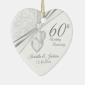 60th Diamond Wedding Anniversary Ceramic Ornament | Zazzle