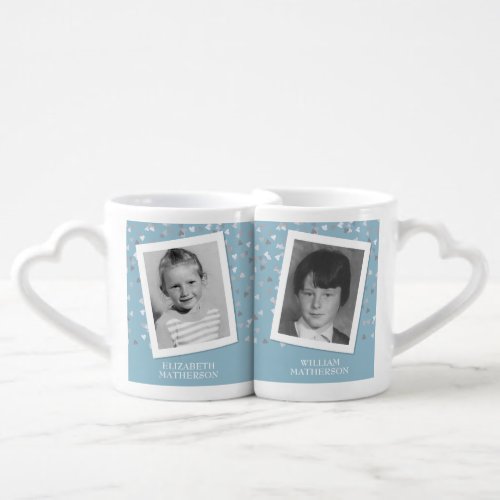 60th Diamond Wedding Anniversary Child Photos Coffee Mug Set