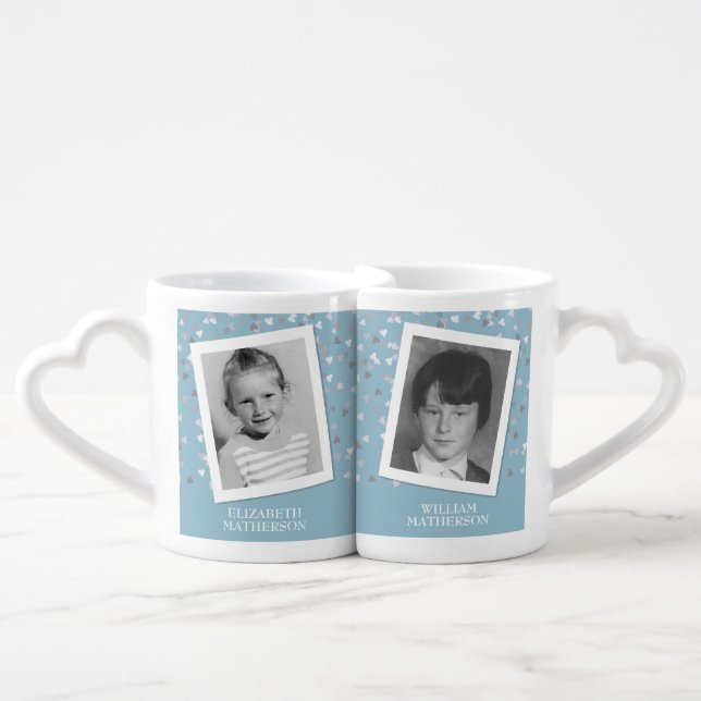 60th Diamond Wedding Anniversary Child Photos Coffee Mug Set (Front Nesting)