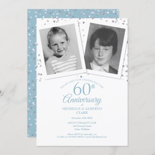 60th Diamond Wedding Anniversary Child Photos Invitation