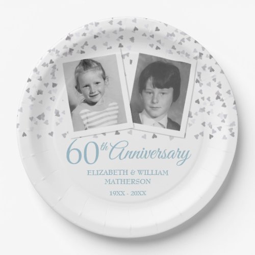 60th Diamond Wedding Anniversary Childhood Photos Paper Plates