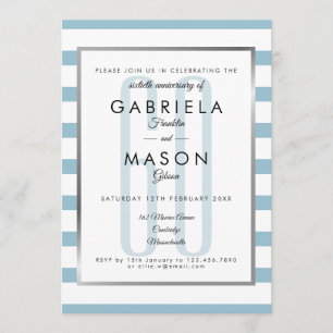 60th Diamond Wedding Anniversary Classic Art Deco Invitation