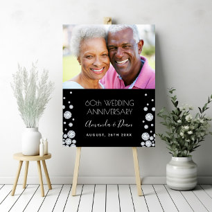 60th diamond wedding anniversary custom photo foam board
