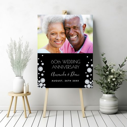 60th diamond wedding anniversary custom photo