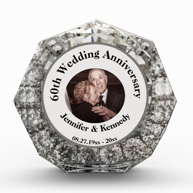 60th Diamond Wedding Anniversary Custom Photo Gift (Front)