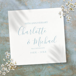 60th Diamond Wedding Anniversary Elegant Script Napkins