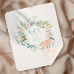 60th Diamond Wedding Anniversary Floral Garland Sherpa Blanket<br><div class="desc">Featuring a delicate watercolor floral garland,  this chic botanical 60th wedding anniversary keepsake sherpa blanket can be personalised with your special anniversary information in elegant diamond blue typography. Designed by Thisisnotme©</div>