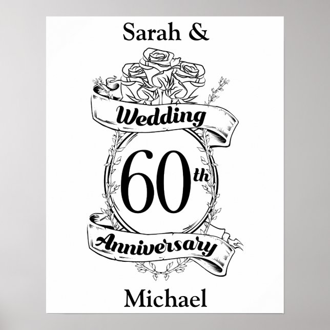 60th Wedding Anniversary Poster