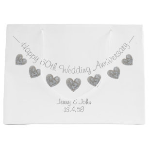 Diamond Personalized 60th Anniversary Gift Bags | Zazzle