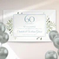 Elegant 60th Diamond Wedding Anniversary Banner, Zazzle