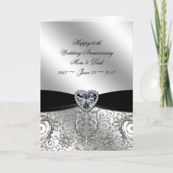 60th Diamond Wedding Anniversary Greeting Card by CreativeCardDesign at Zazzle