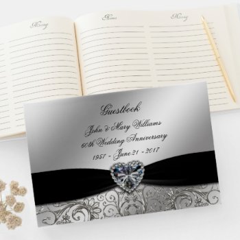 60th Diamond Wedding Anniversary Guestbook by Digitalbcon at Zazzle