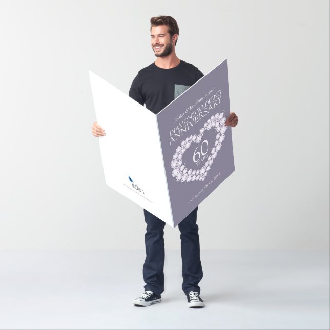 60th diamond wedding anniversary heart card (In Situ)