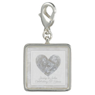 60th diamond wedding anniversary heart custom charm
