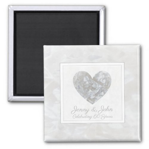 60th diamond wedding anniversary heart custom magnet