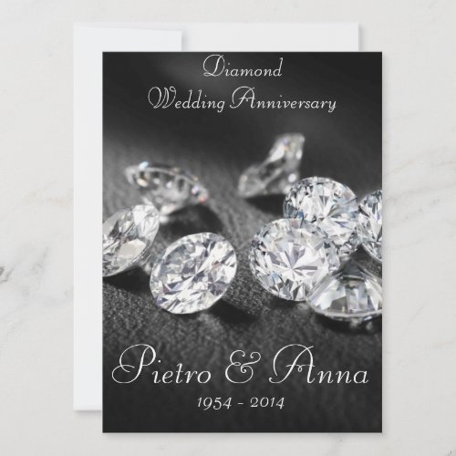 60th Diamond Wedding Anniversary Invitation