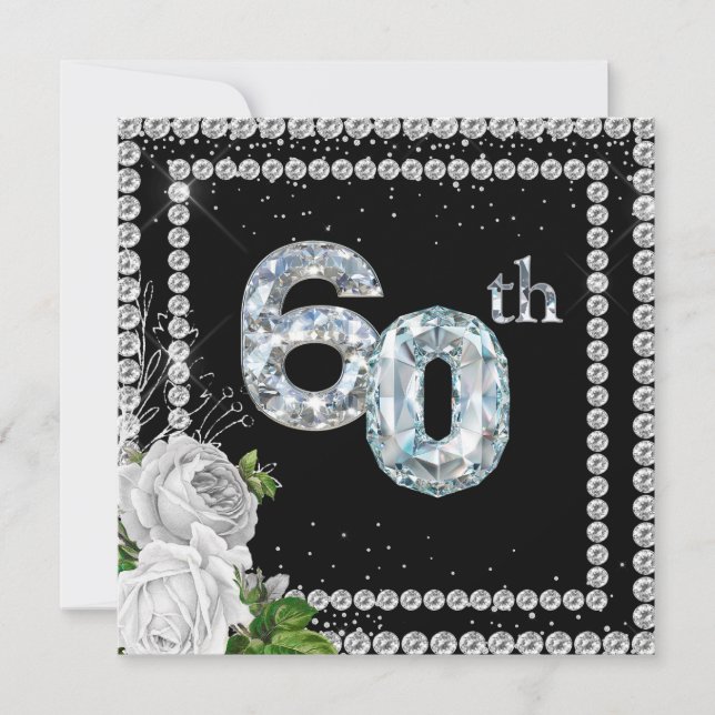 60th Diamond Wedding Anniversary Invitation (Front)