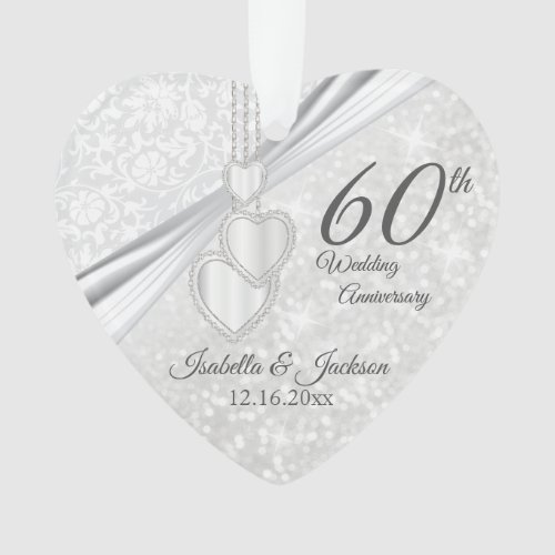 60th Diamond Wedding Anniversary Keepsake Ornament