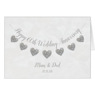 60th Diamond Wedding anniversary mom & dad card