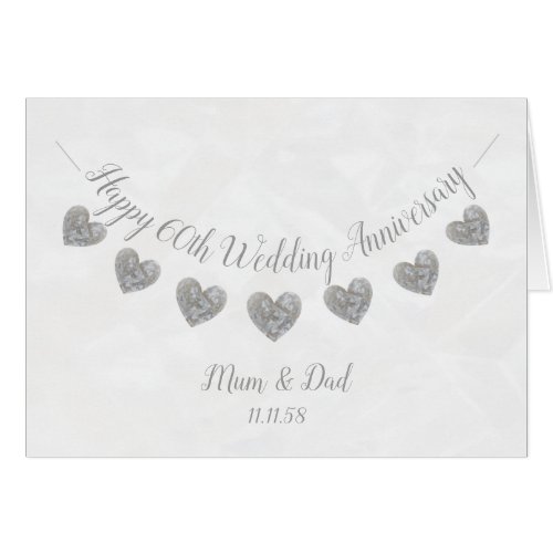 60th Diamond Wedding anniversary mom & dad card