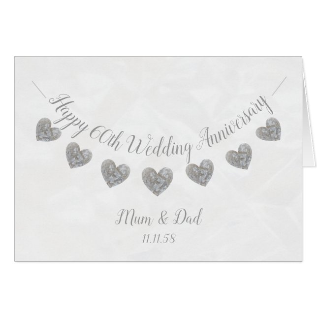 60th Diamond Wedding anniversary mom & dad card (Front Horizontal)
