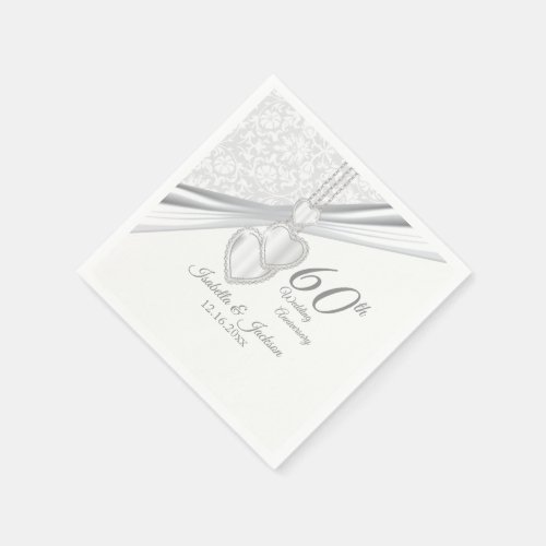 60th Diamond Wedding Anniversary Paper Napkins