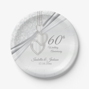 60th Diamond Wedding Anniversary Paper Plates