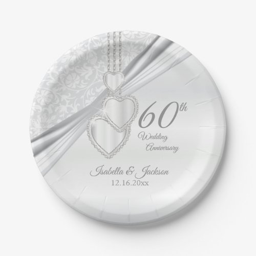 60th Diamond Wedding Anniversary Paper Plates