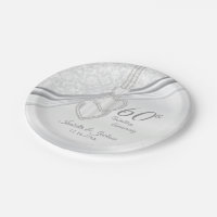 Gorgeous Diamond 60th Anniversary Plates, Zazzle