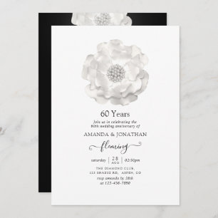 60th Diamond Wedding Anniversary Party Invitation