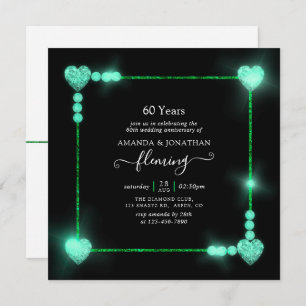 60th Diamond Wedding Anniversary Party Invitation