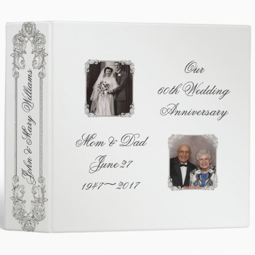 60th Diamond Wedding Anniversary Photo 2 Binder