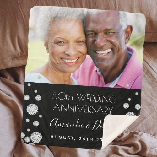 60th diamond wedding anniversary photo black