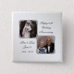 60th Diamond Wedding Anniversary Photo Button at Zazzle