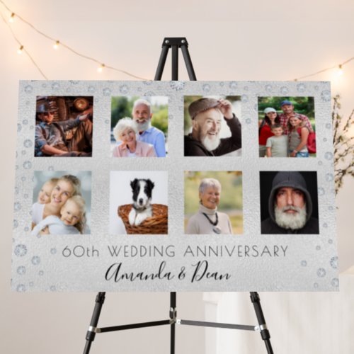 60th diamond wedding anniversary photo collage foam board