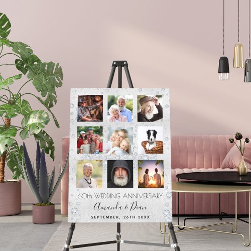 60th diamond wedding anniversary photo collage foam board